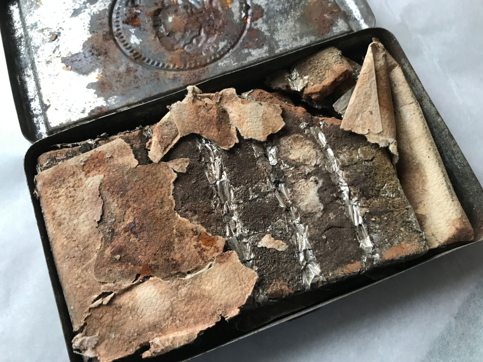 Royal box of chocolates from 1900 discovered in war helmet